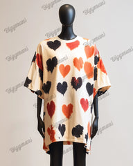 Hearts Printed Women's Big & Tall Short-sleeved T-shirt
