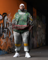 Plus Size Men's Cosplay Art Abstract Sweater Two-Piece Set