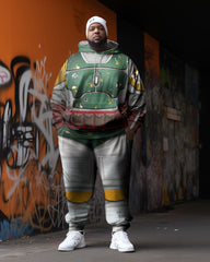 Plus Size Men's Cosplay Art Abstract Sweater Two-Piece Set