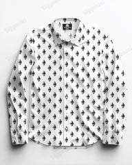 Solid Geometry Business Cotton Long Sleeve Shirt Men's Plus Size
