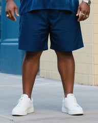 Big Men's Sea Sky Gradient Blue Short Sleeve Shirt Shorts Suit