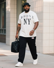 Big Boy Street Fashion English Printed Short Sleeve Trousers Suit