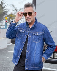 Men's Plus Size Daily Casual Wash Water Denim Jacket Coat