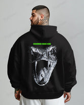 Cotton-Premium Cloth Color Front And Back Print Snake King Pattern Men's Loose Oversized Hoodie