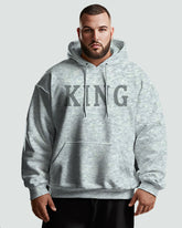 Cotton-Simple Letter King Men's Loose Oversized Hoodie