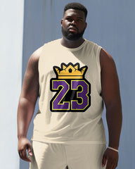Men's Plus Size Crown Basketball 23 Color Matching Vest Sports Two-piece Set