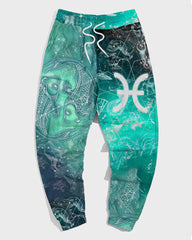 Men's Plus Size Fluorescent Starry Sky Pisces Printed Hoodie Suit