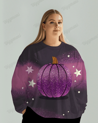 Women's Shiny Halloween Star Print Long Sleeve T-shirt