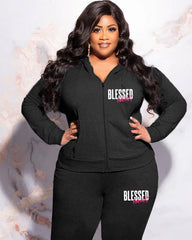 Women's Plus Size Blessed Periodt Hoodie Set