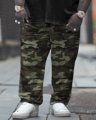 Big Men's T-shirt and Camouflage Pants Casual 2-Piece Outfit