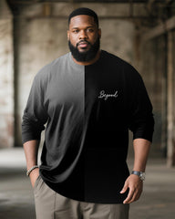 Big & Tall Men's Quad Gradient Begood Alphabet Print Long Sleeve T-Shirt