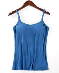 S-6XL Women's Plus Size Solid Color Long Modal Camisole With Chest Pad