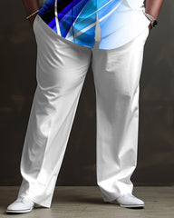 Men's White Gradient Big & Tall Long Sleeve Walking Set