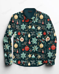 Men's Plus Size Romantic Christmas Long Sleeve Lapel Shirt