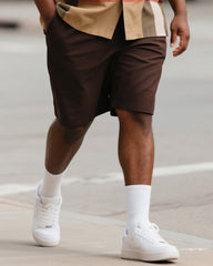 Big & Tall Men's Street Fashion Daily Casual Plaid Shirt Shorts Suit