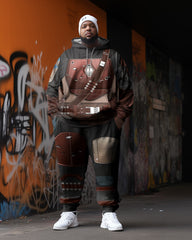 Men's Cosplay  Plus Size Art Abstract Sweater Two-Piece Set