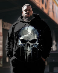 Men's Big & Tall 2-Piece Sweatsuit Graffiti Skull Hoodie & Pants Set