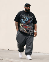 Big Boy Essential Fashion Street Trend Racing And Eagle Alphabet T-Shirt Trousers Suit