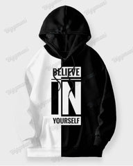 Big & Tall Men's Casual Hip Hop Believe In Yourself Long Sleeve Hoodie Set