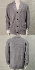 M-2XL Knitted Cardigan Lapel Long Sleeve Sweater Coat