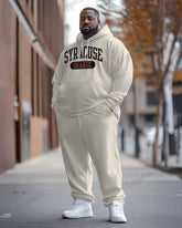 Men's Plus Size Syracuse University Letter Print Hoodie Suit