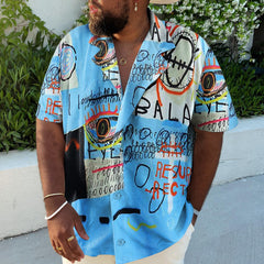 Vintage Men's Plus Size Hip-Hop Element Shirt