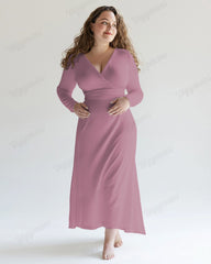 Casual Elegant Solid Color Midi Dress Plus Size Women Dress