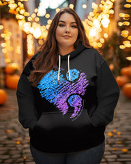 Women's Plus Broken Crayons Still Color Print Long-sleeved Hoodie