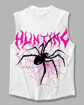Men's Plus Size Funny Spider Alphabet Print Vest