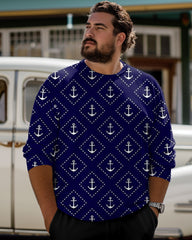 Geometric Barb Print Long-Sleeve Tee