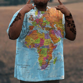 Men's Plus Size World Map Africa T-shirt