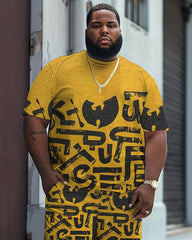 Simple Art Letter Personalized Print Large Men's Suit