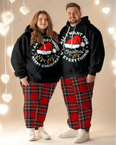 Couple Big & Tall Casual All I Want for Christmas Is Everything Lettering Hoodie Set