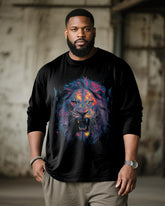 Big & Tall Men's Phantom Lion Print Long Sleeve Tee