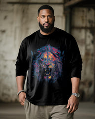 Big & Tall Men's Phantom Lion Print Long Sleeve Tee