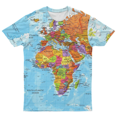 Men's Plus Size World Map Africa T-shirt
