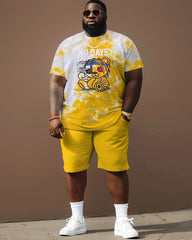 Street Casual Pad Dye Bear Print Large Men's Suit