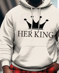 Couple Large Size Casual Outfit Hoodie Set "His Queen-Her King"