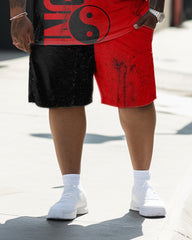 Men's Casual Taiji Print Short Sleeve T-shirt Set