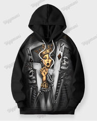 Big Men's 2 Piece Tracksuit Casual Poker Queen Hoodie Pants Set