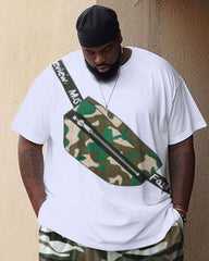 Men's Large Size Street Retro Hip-Hop Camouflage Casual Two-Piece Set