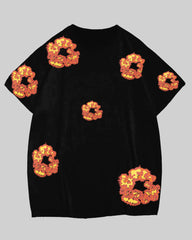 Couple Beautiful Love Flower T-shirt Trousers Suit Large