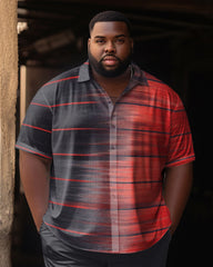 Men's Plus Size Striped Gradient Print Walking Suit