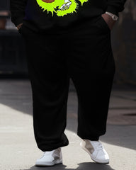 Men's Plus Size Tracksuit Bear Skeleton Hoodie and Pants Set