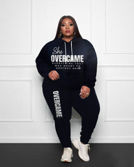 Women's She Overcame Everything Plus Size Hoodie Suit