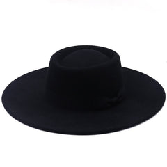 Multicolor Autumn/Winter Wool Big Brim Jazz Hat