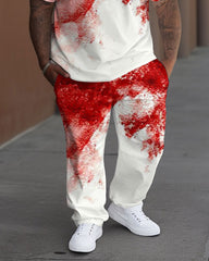 Men's Big & Tall I'm Fine Bloody Print T-Shirt Trousers Set