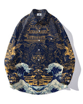 Palace & Waves Men's Plus Size Cotton Blended Long Sleeve Laps Shirt