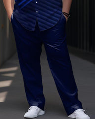 Big Men Business Gradient Light Print Short Sleeve Shirt Trousers Set