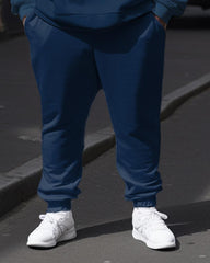 Guys Big and Tall Casual Color Splicing Two Piece Hoodie Set